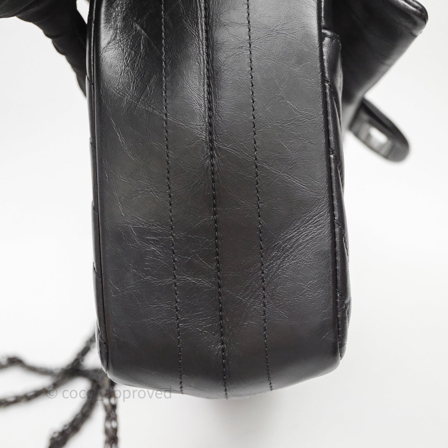 Chanel Reissue Medium 226 Chevron Aged Calfskin So Black