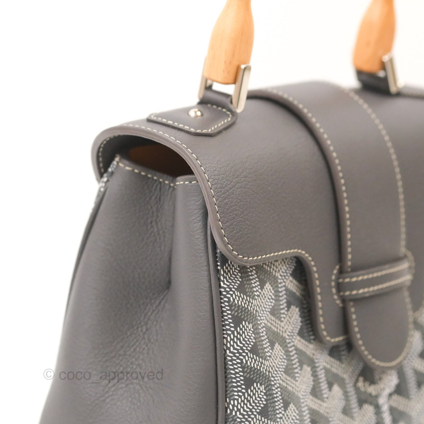 Goyard Saïgon Mini Bag Chevroches Calfskin Grey Silver Hardware