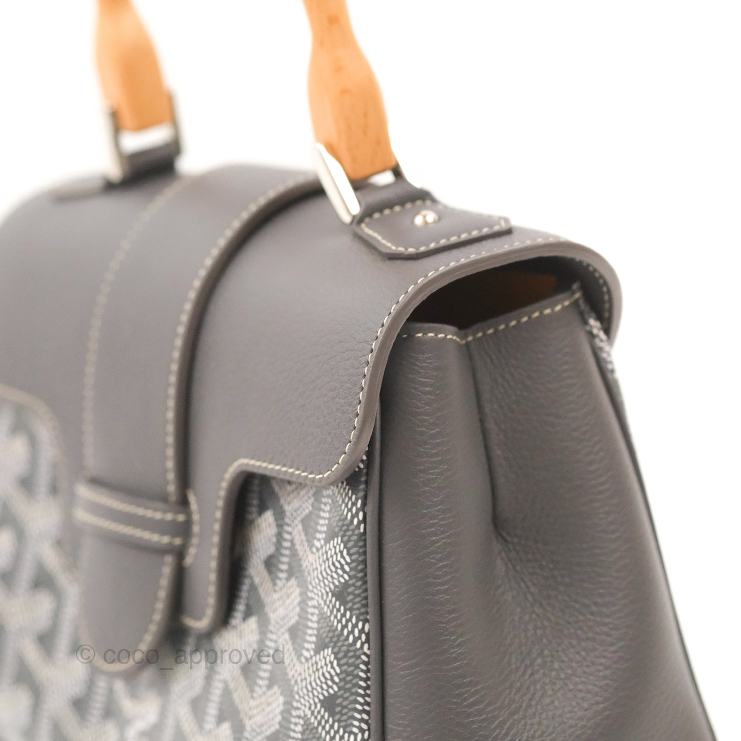 Goyard Saïgon Mini Bag Chevroches Calfskin Grey Silver Hardware