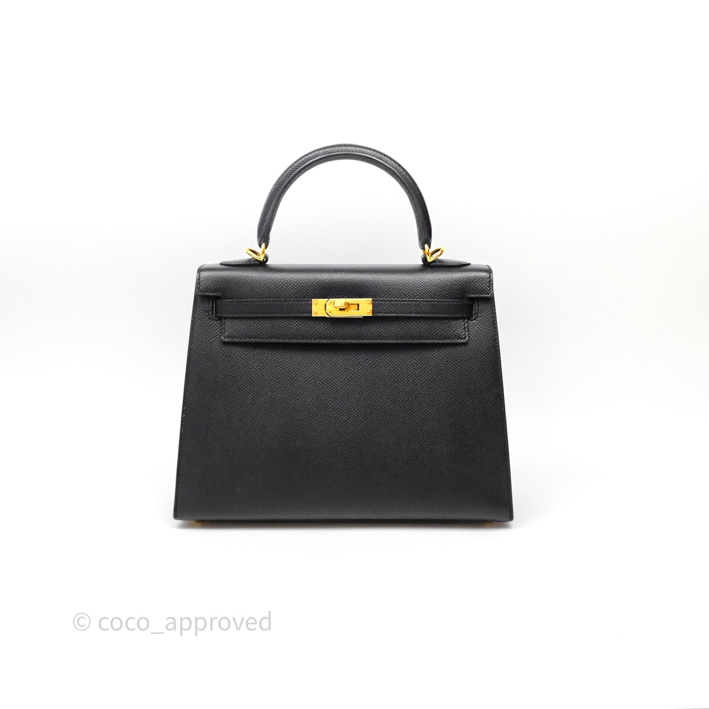 Hermès Kelly 25 Sellier Noir Black 89 Epsom Gold Hardware
