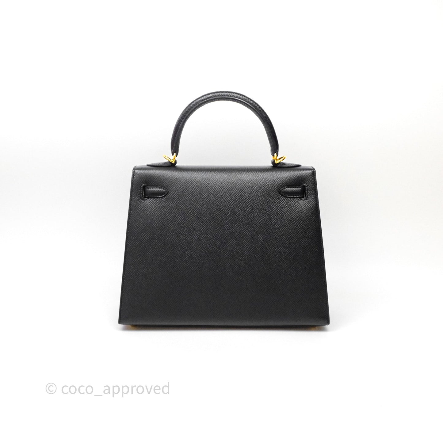 Hermès Kelly 25 Sellier Noir Black 89 Epsom Gold Hardware