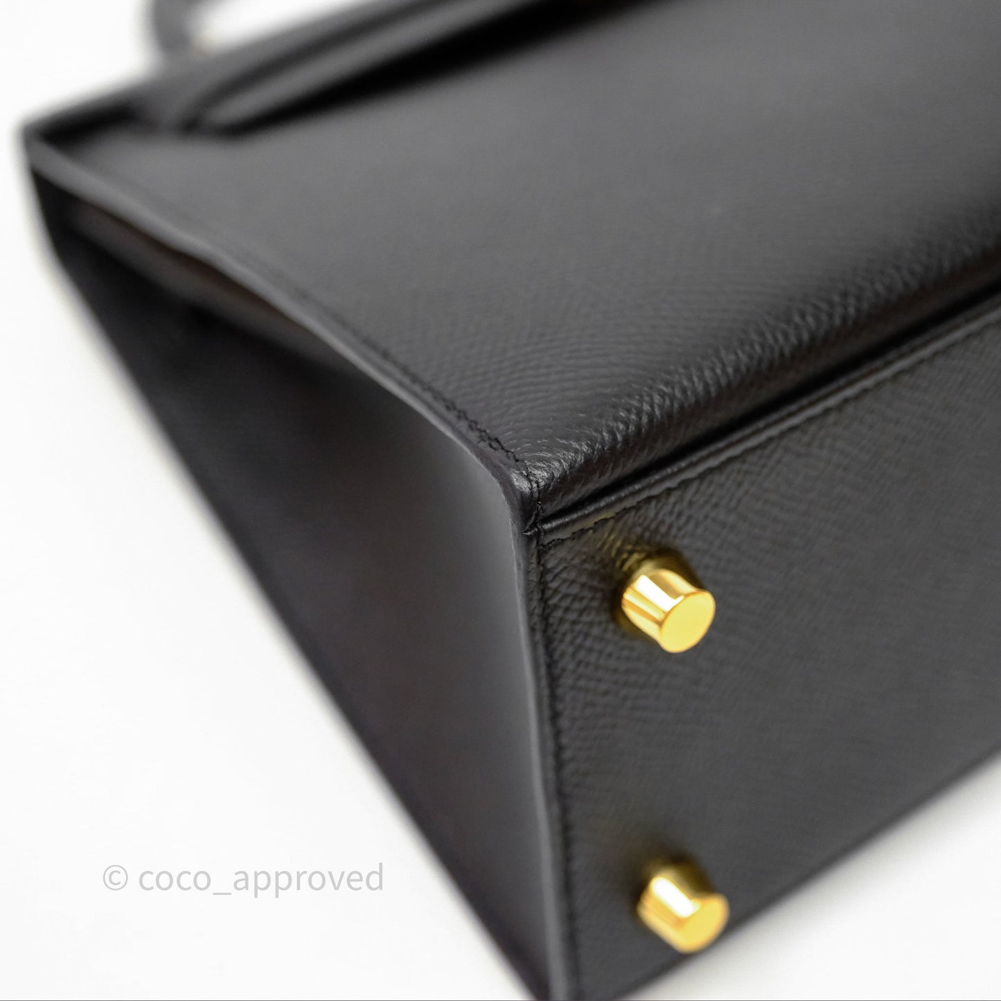 Hermès Kelly 25 Sellier Noir Black 89 Epsom Gold Hardware
