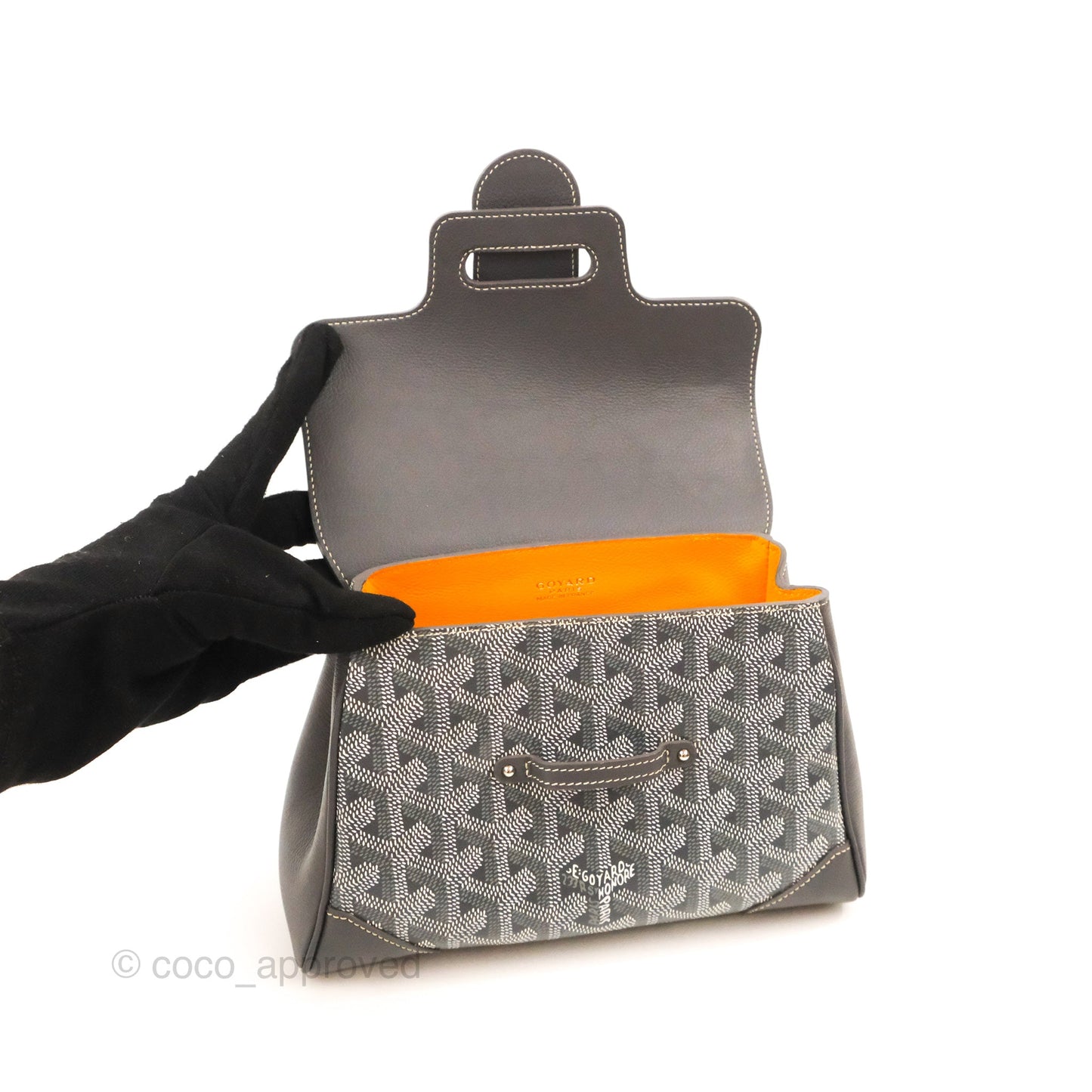 Goyard Saïgon Mini Bag Chevroches Calfskin Grey Silver Hardware