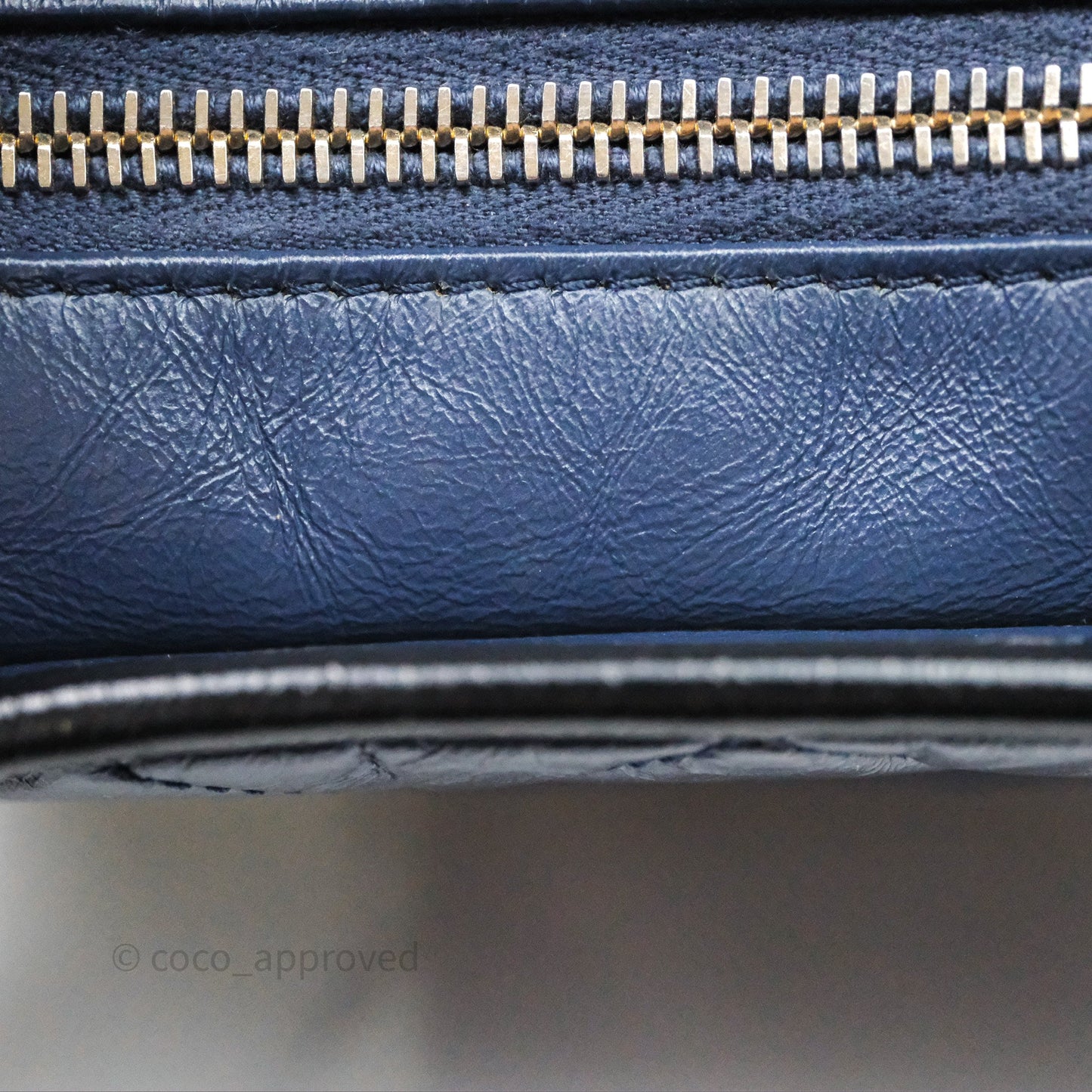 Chanel Quilted Small Gabrielle Hobo Navy Black Aged Calfskin Mixed Hardware