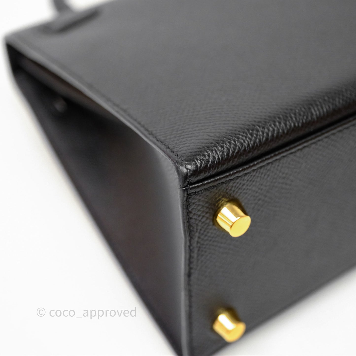 Hermès Kelly 25 Sellier Noir Black 89 Epsom Gold Hardware