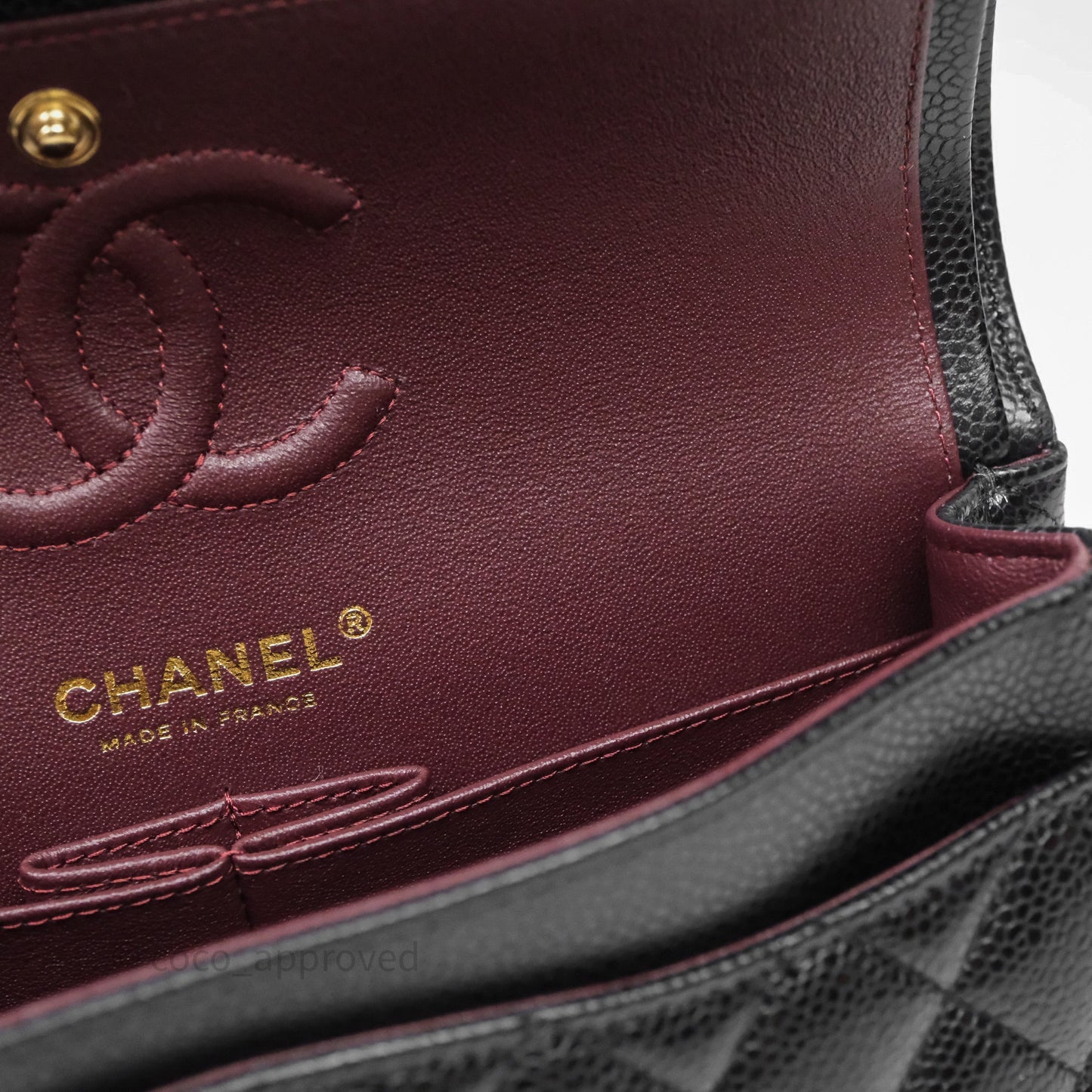 Chanel Small Classic Flap Quilted Black Caviar Gold Hardware