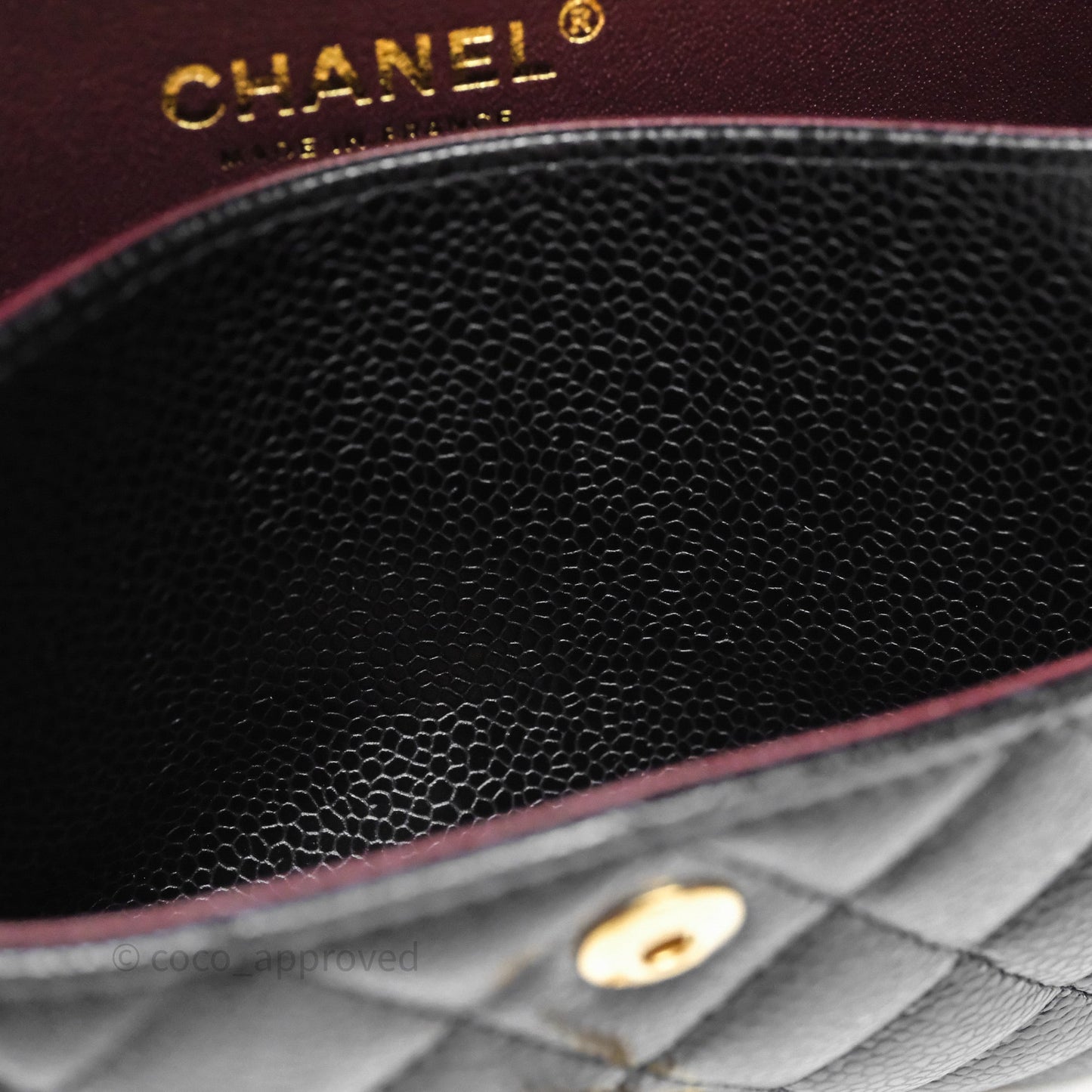 Chanel Small Classic Flap Quilted Black Caviar Gold Hardware