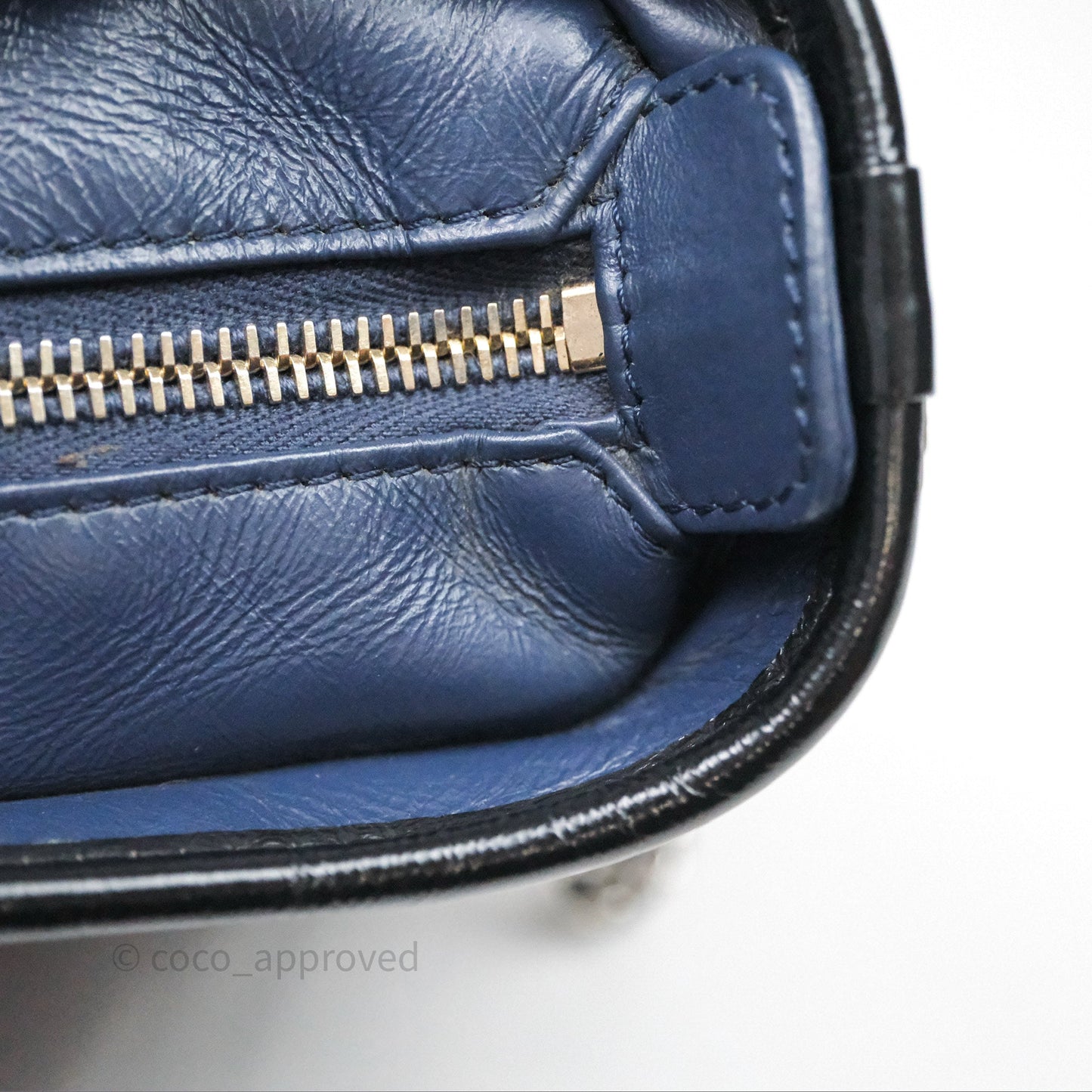 Chanel Quilted Small Gabrielle Hobo Navy Black Aged Calfskin Mixed Hardware