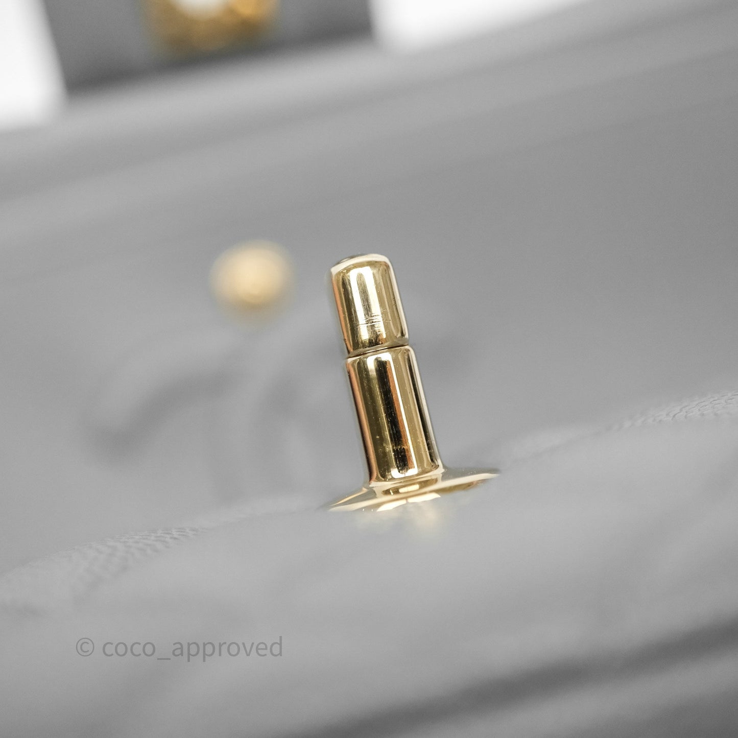 Chanel Small Classic Flap Quilted Grey Caviar Gold Hardware