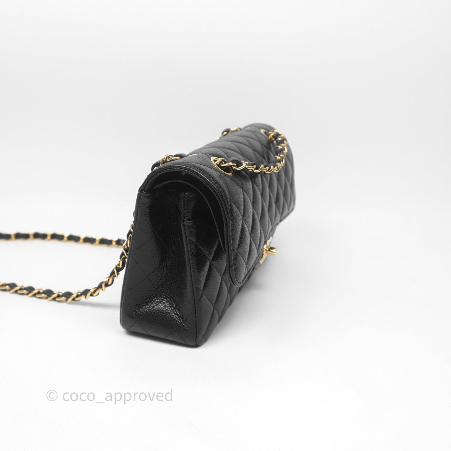 Chanel Small Classic Flap Quilted Black Caviar Gold Hardware