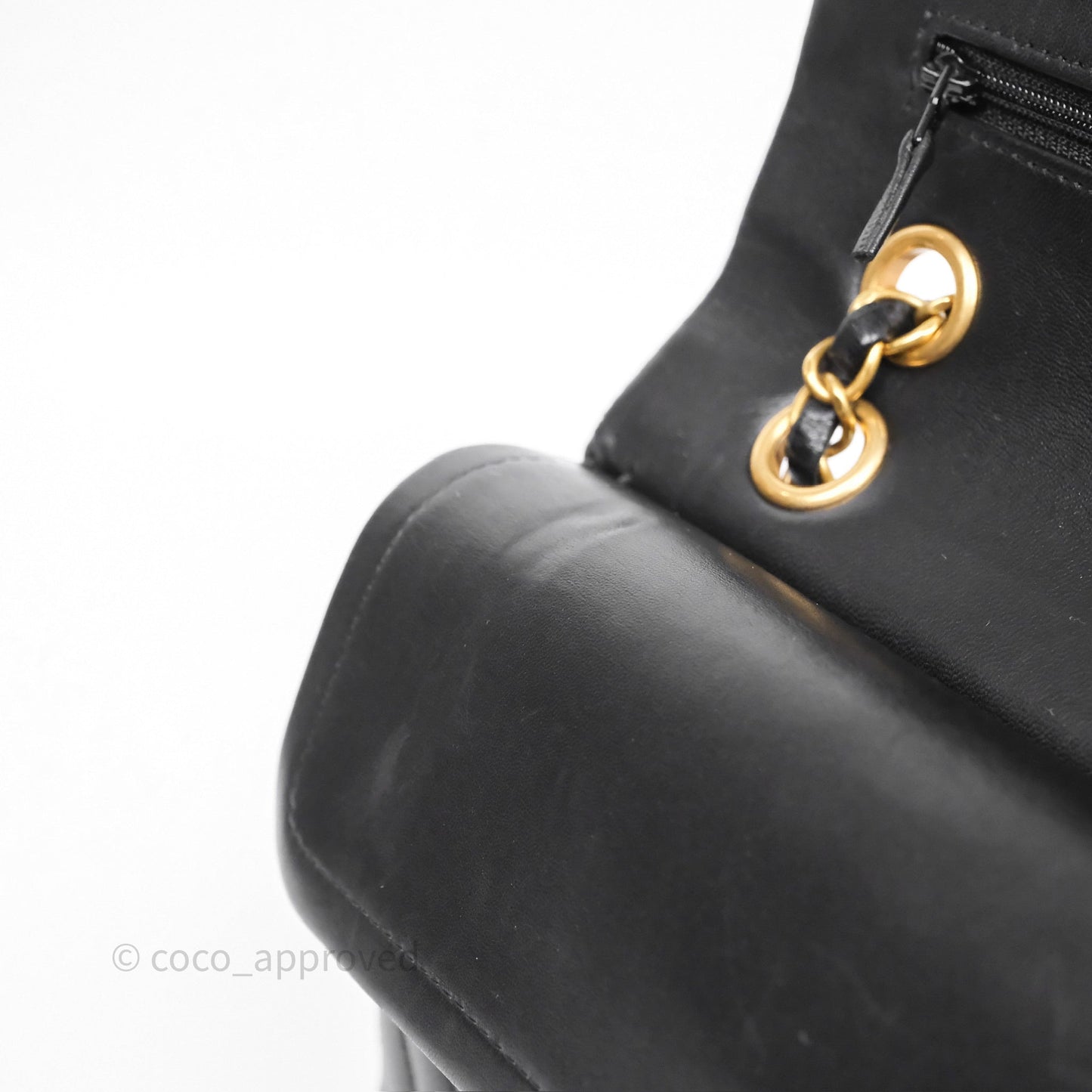 Chanel Classic Medium Flap Chevron Black Lambskin Aged Gold Hardware