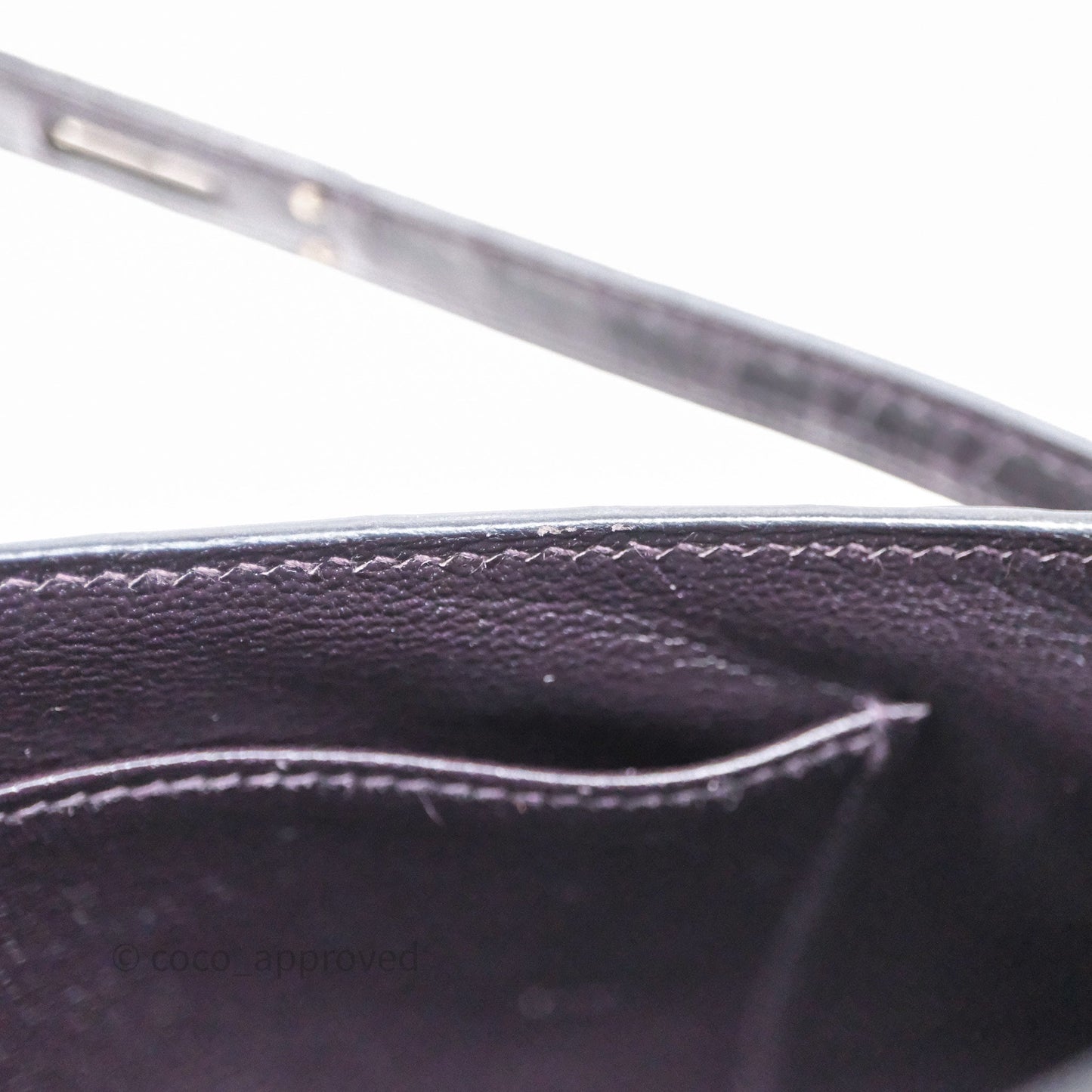 Hermes Kelly Cut Aubergine Shiny Niloticus Crocodile Palladium Hardware