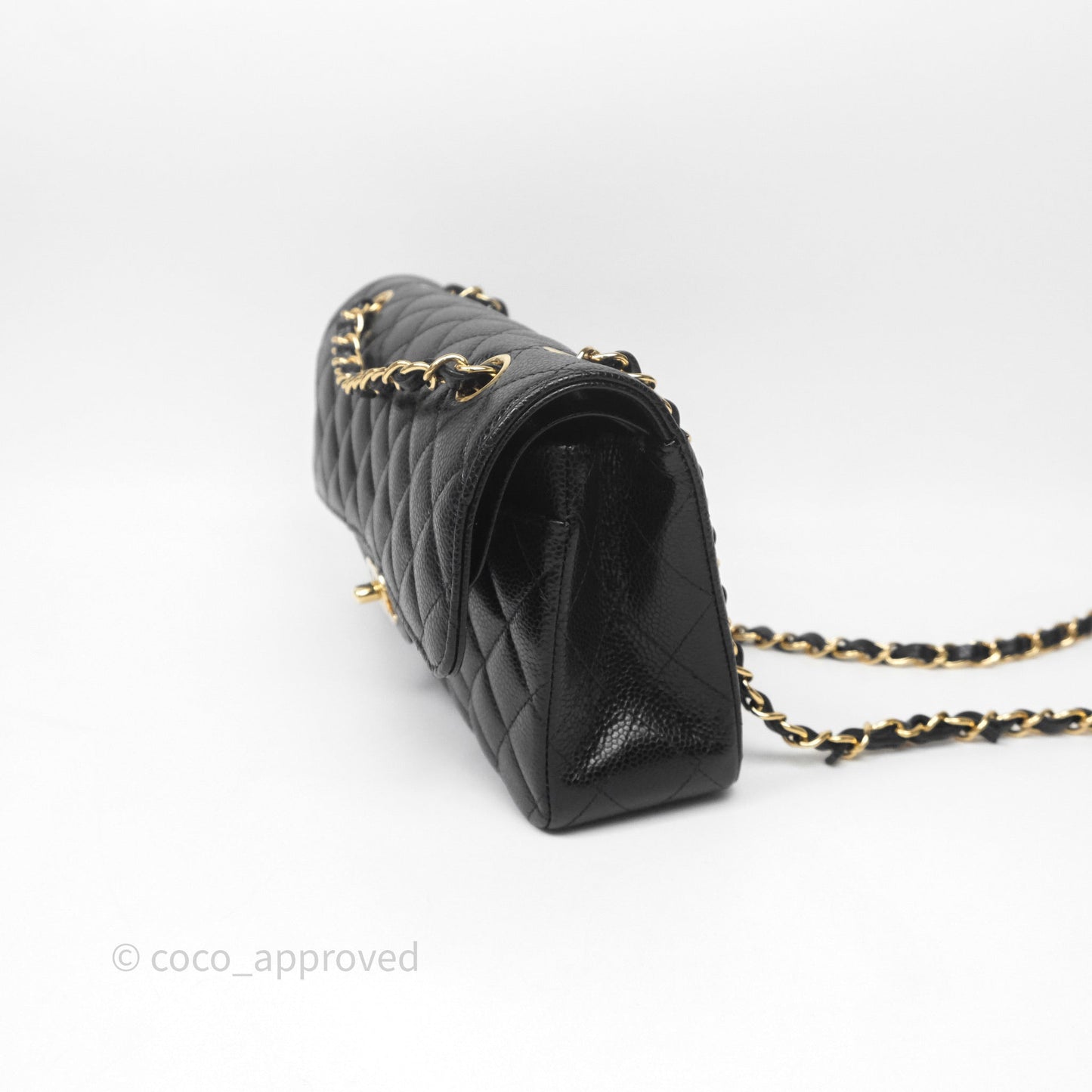 Chanel Small Classic Flap Quilted Black Caviar Gold Hardware