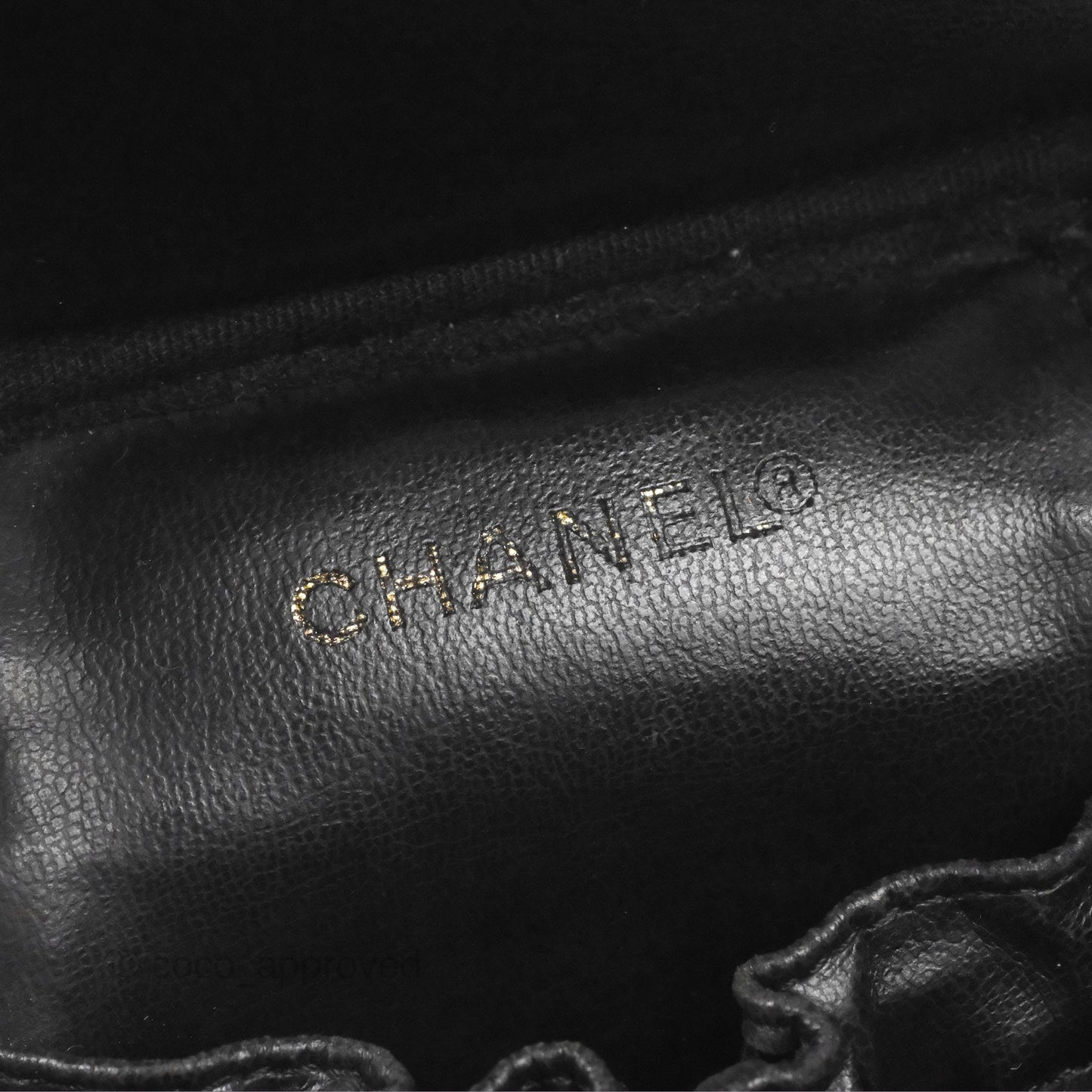 Chanel Vintage Vanity Case Black Caviar Gold Hardware