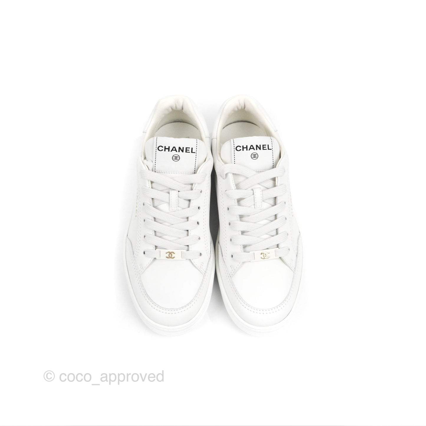 Chanel White Sneakers Size 37.5