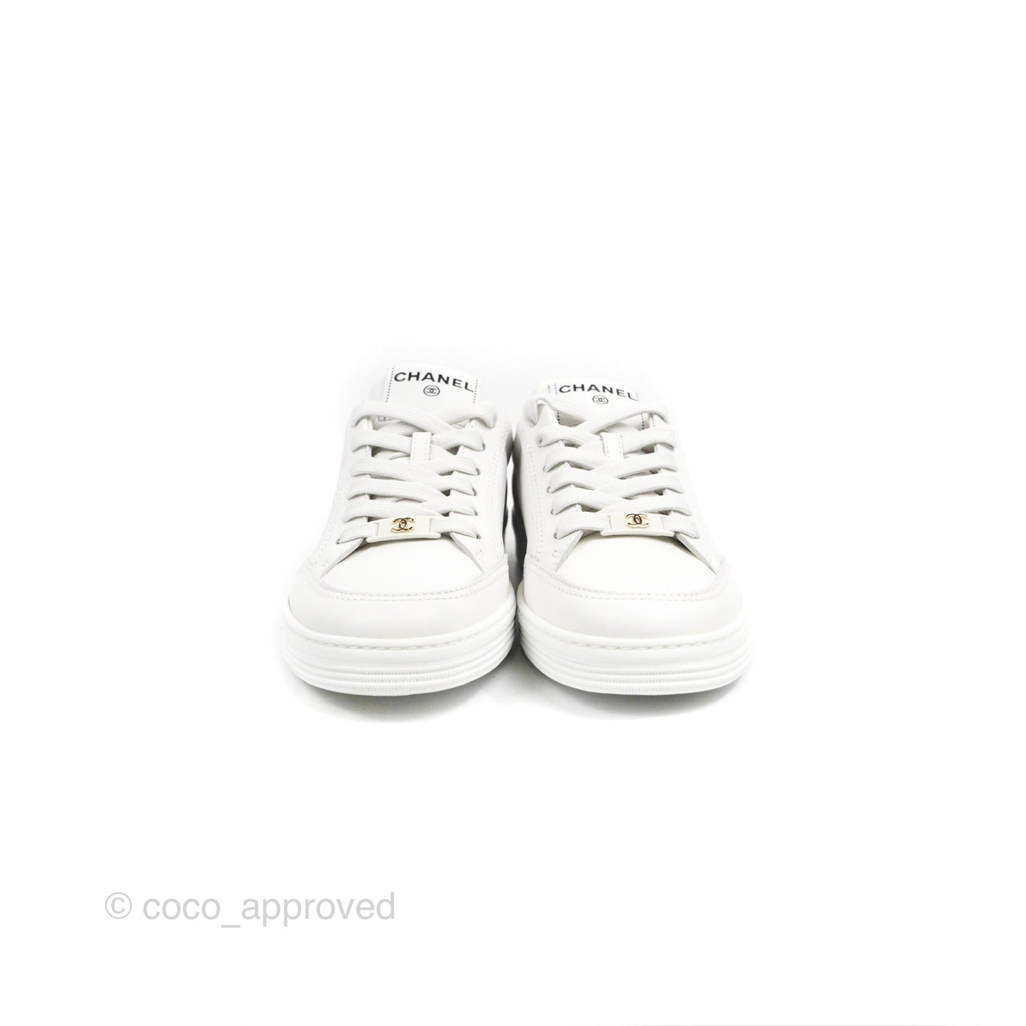 Chanel White Sneakers Size 37.5