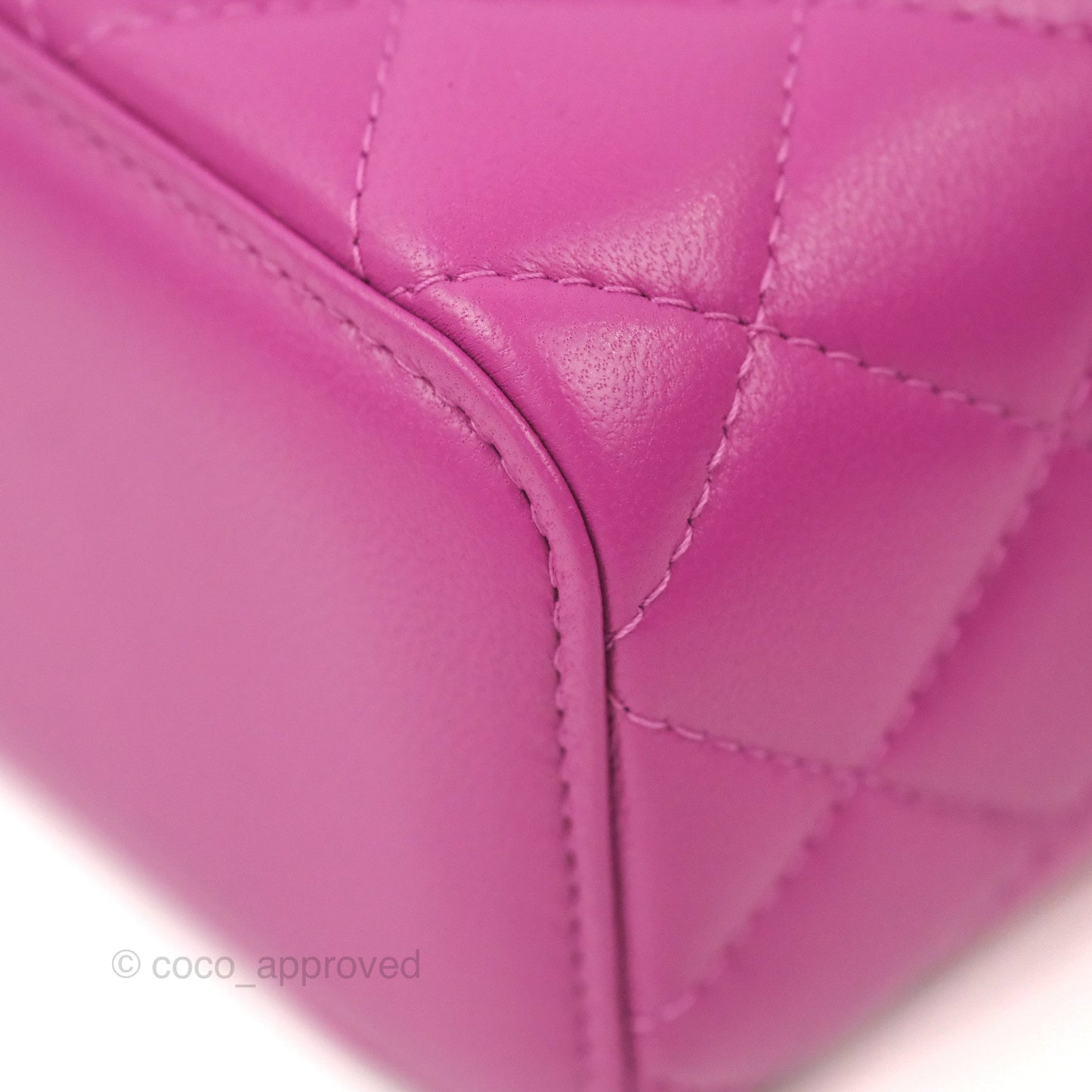Chanel Classic Mini Pearl Crush Vanity With Chain Purple Lambskin Aged Gold Hardware
