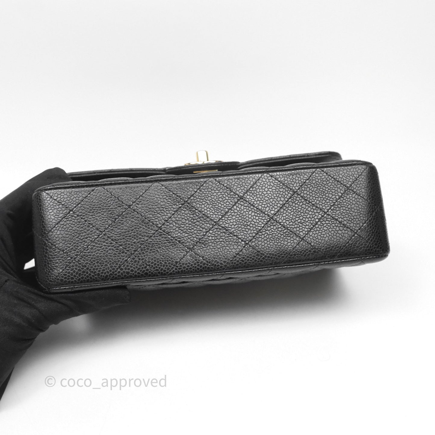 Chanel Small Classic Flap Quilted Black Caviar Gold Hardware