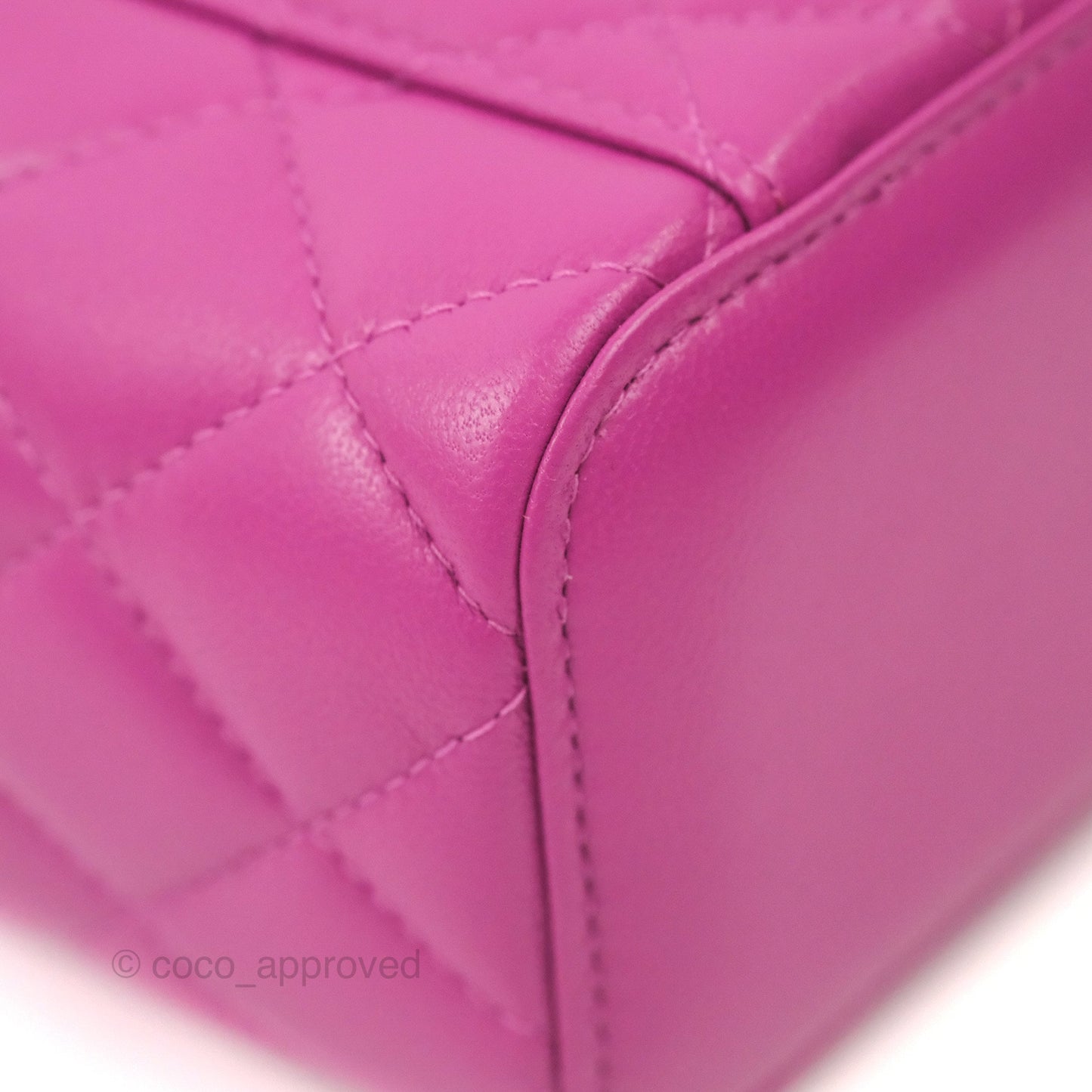 Chanel Classic Mini Pearl Crush Vanity With Chain Purple Lambskin Aged Gold Hardware