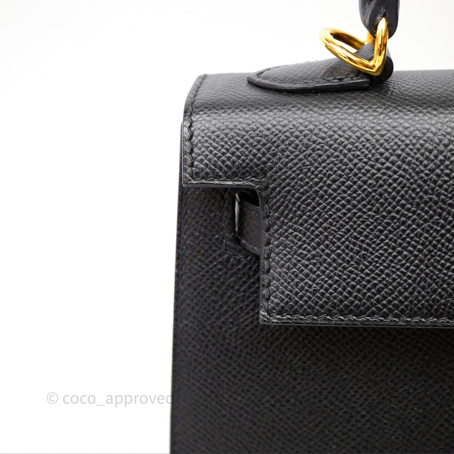 Hermès Kelly 25 Sellier Noir Black 89 Epsom Gold Hardware