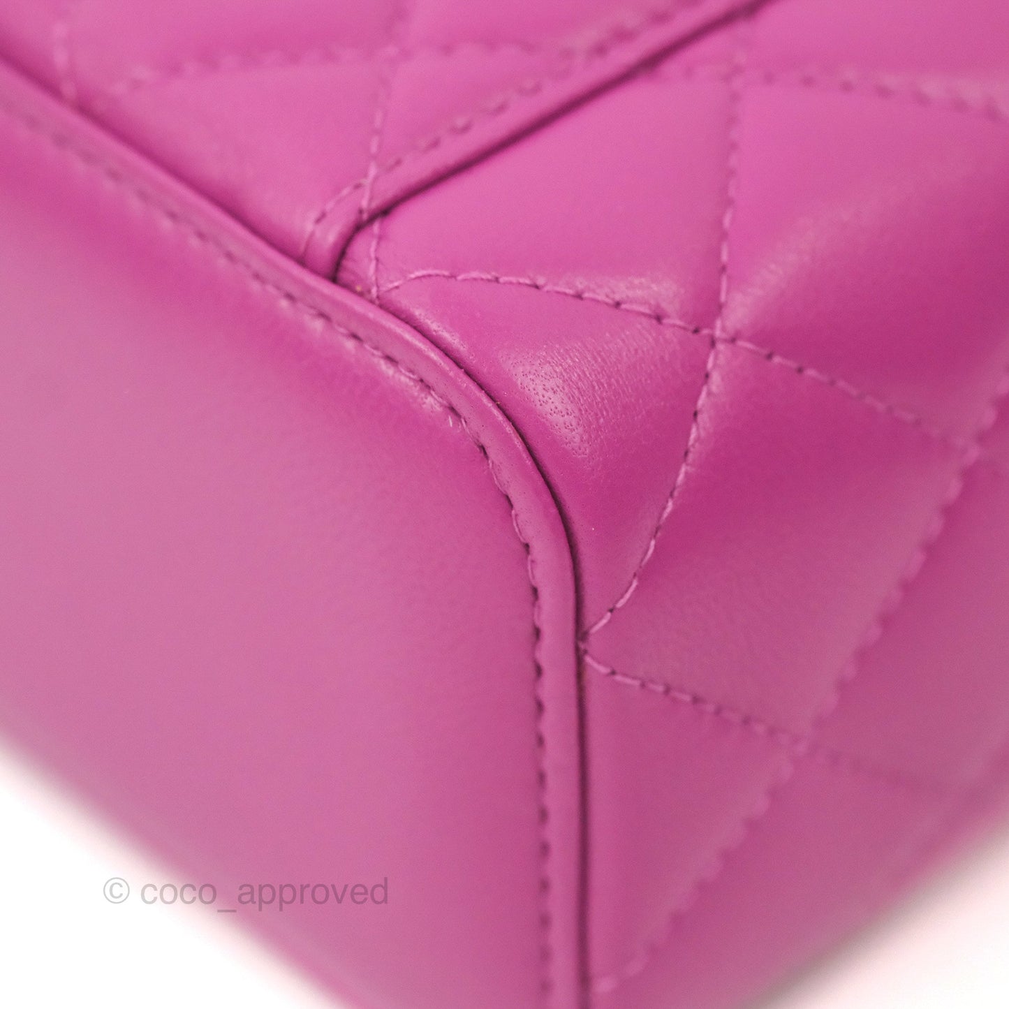 Chanel Classic Mini Pearl Crush Vanity With Chain Purple Lambskin Aged Gold Hardware
