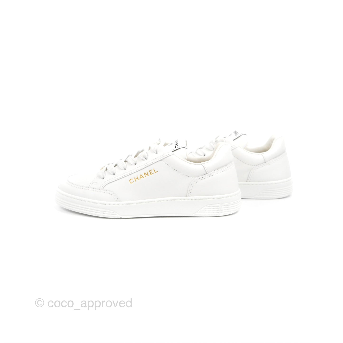 Chanel White Sneakers Size 37.5