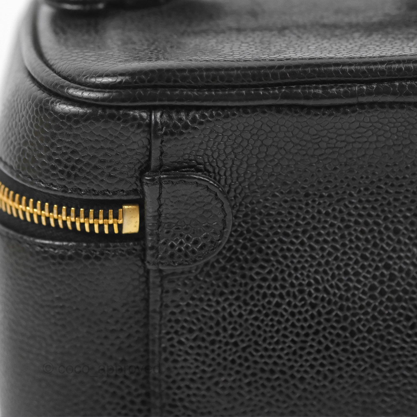 Chanel Vintage Vanity Case Black Caviar Gold Hardware