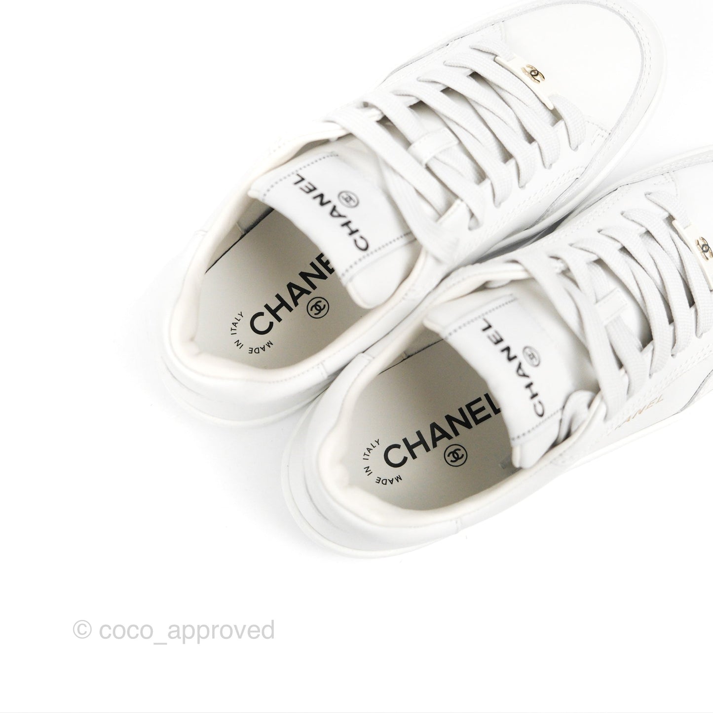 Chanel White Sneakers Size 37.5