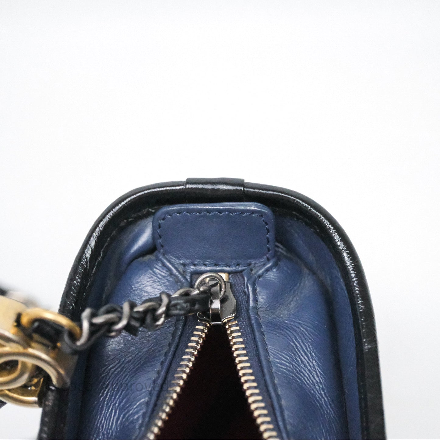 Chanel Quilted Small Gabrielle Hobo Navy Black Aged Calfskin Mixed Hardware