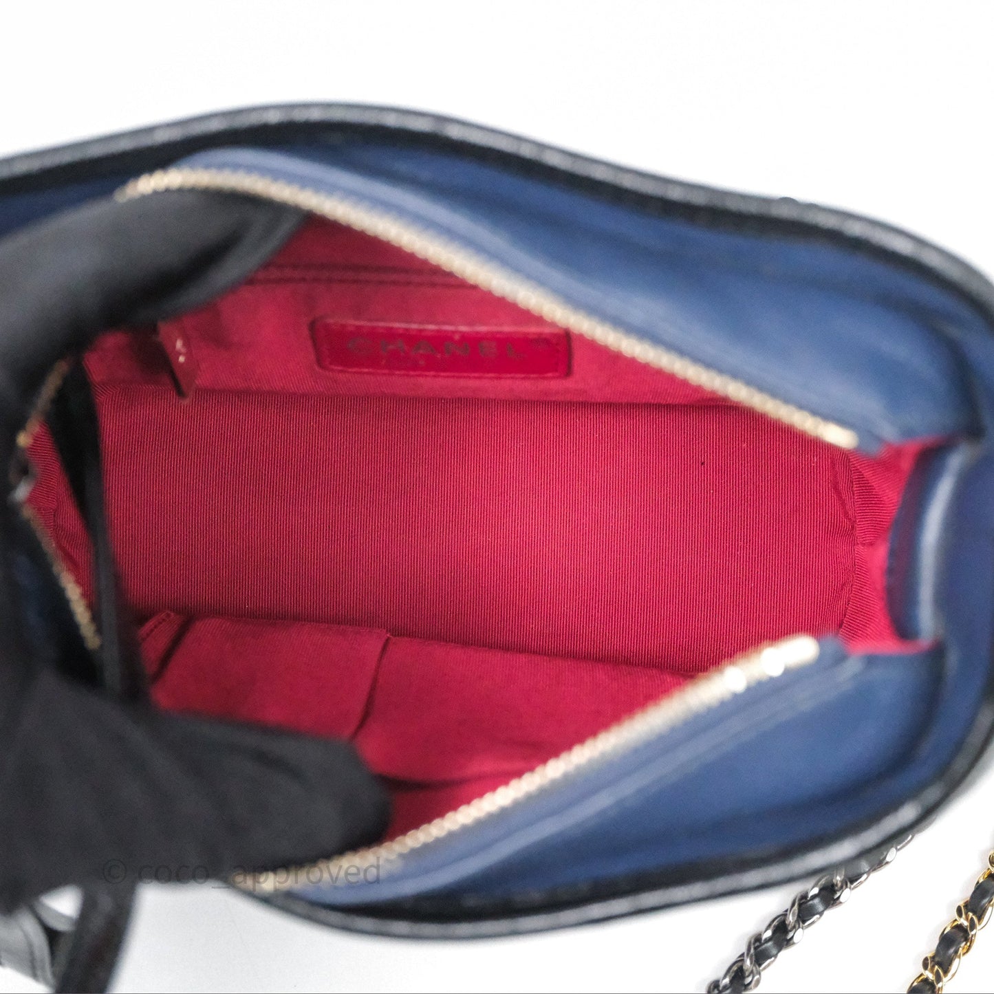 Chanel Quilted Small Gabrielle Hobo Navy Black Aged Calfskin Mixed Hardware