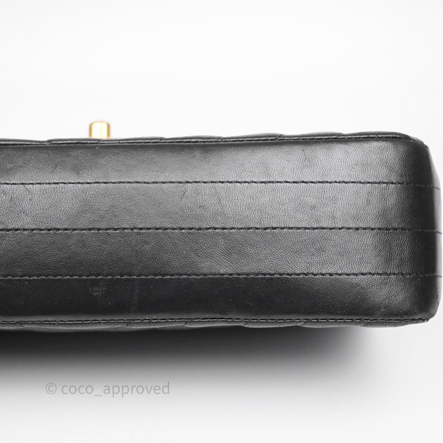 Chanel Classic Medium Flap Chevron Black Lambskin Aged Gold Hardware