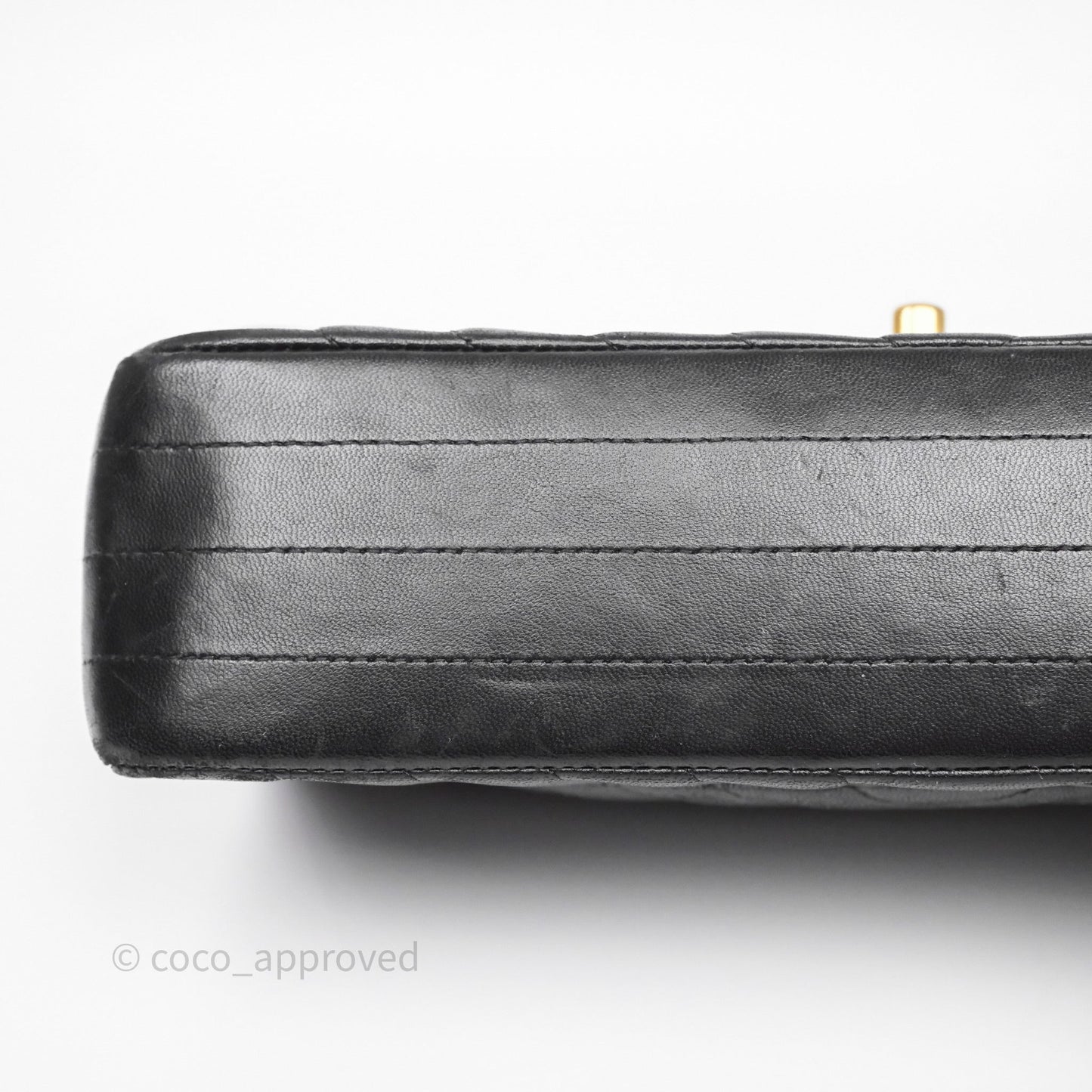 Chanel Classic Medium Flap Chevron Black Lambskin Aged Gold Hardware