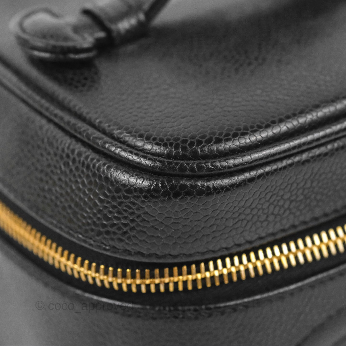 Chanel Vintage Vanity Case Black Caviar Gold Hardware