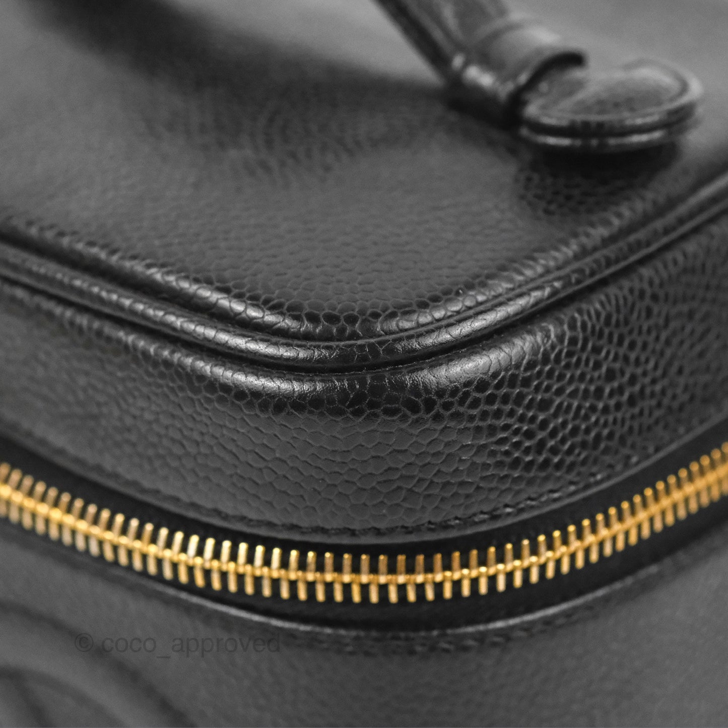 Chanel Vintage Vanity Case Black Caviar Gold Hardware
