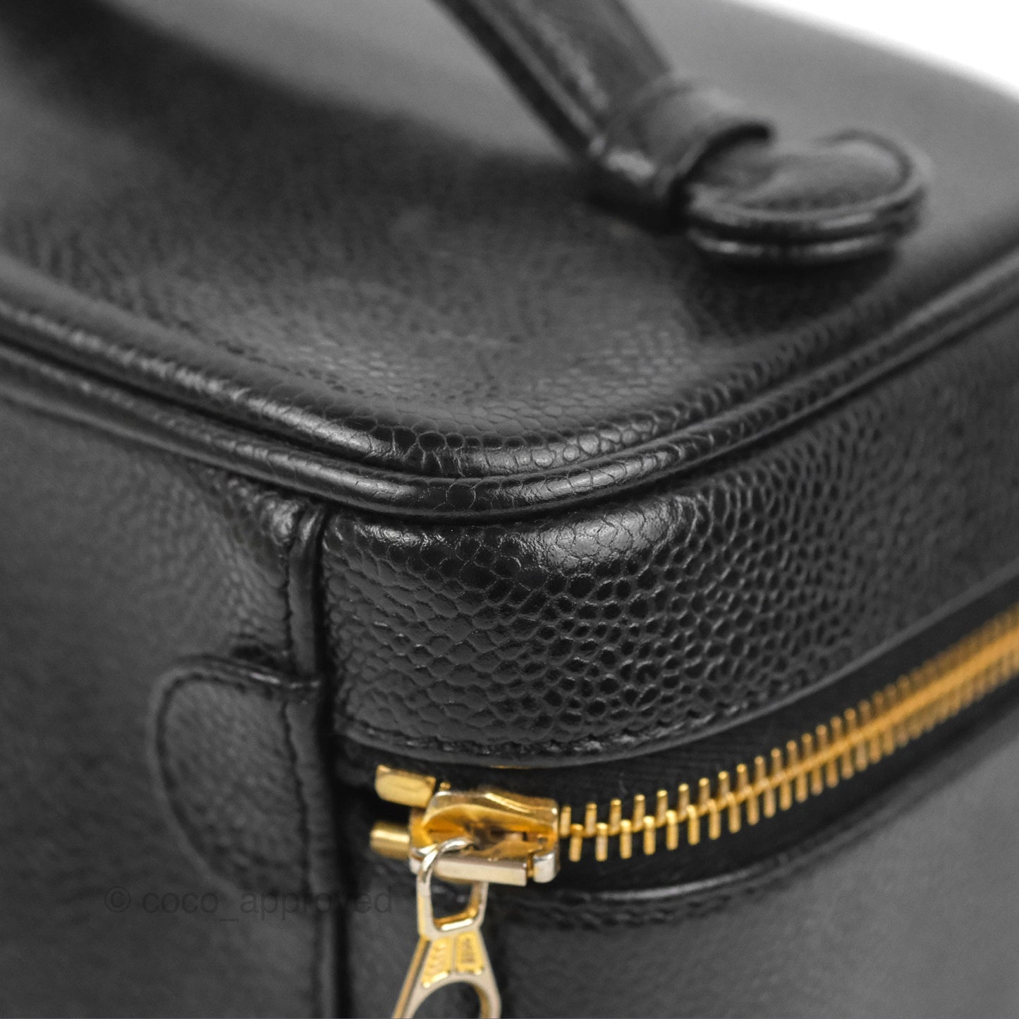 Chanel Vintage Vanity Case Black Caviar Gold Hardware