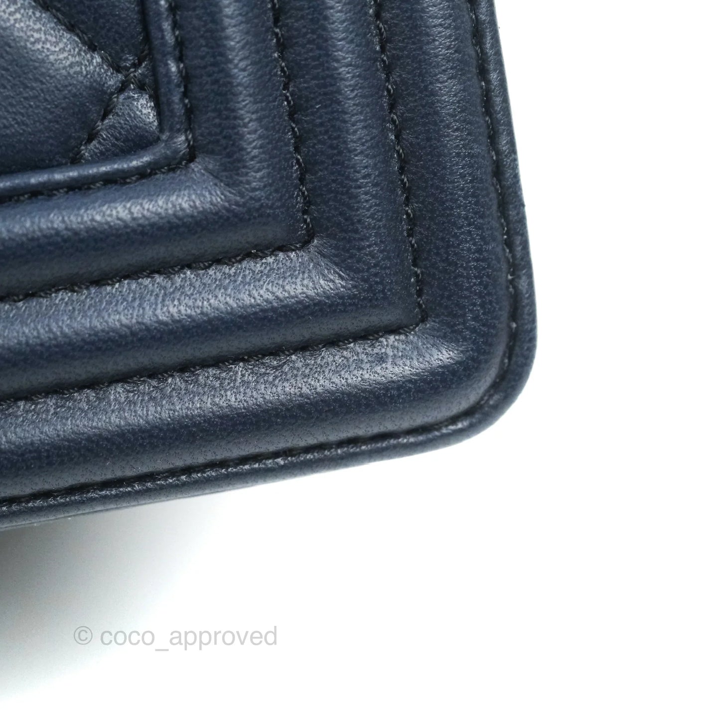 Chanel Quilted New Medium Boy Navy Lambskin Aged Gold Hardware