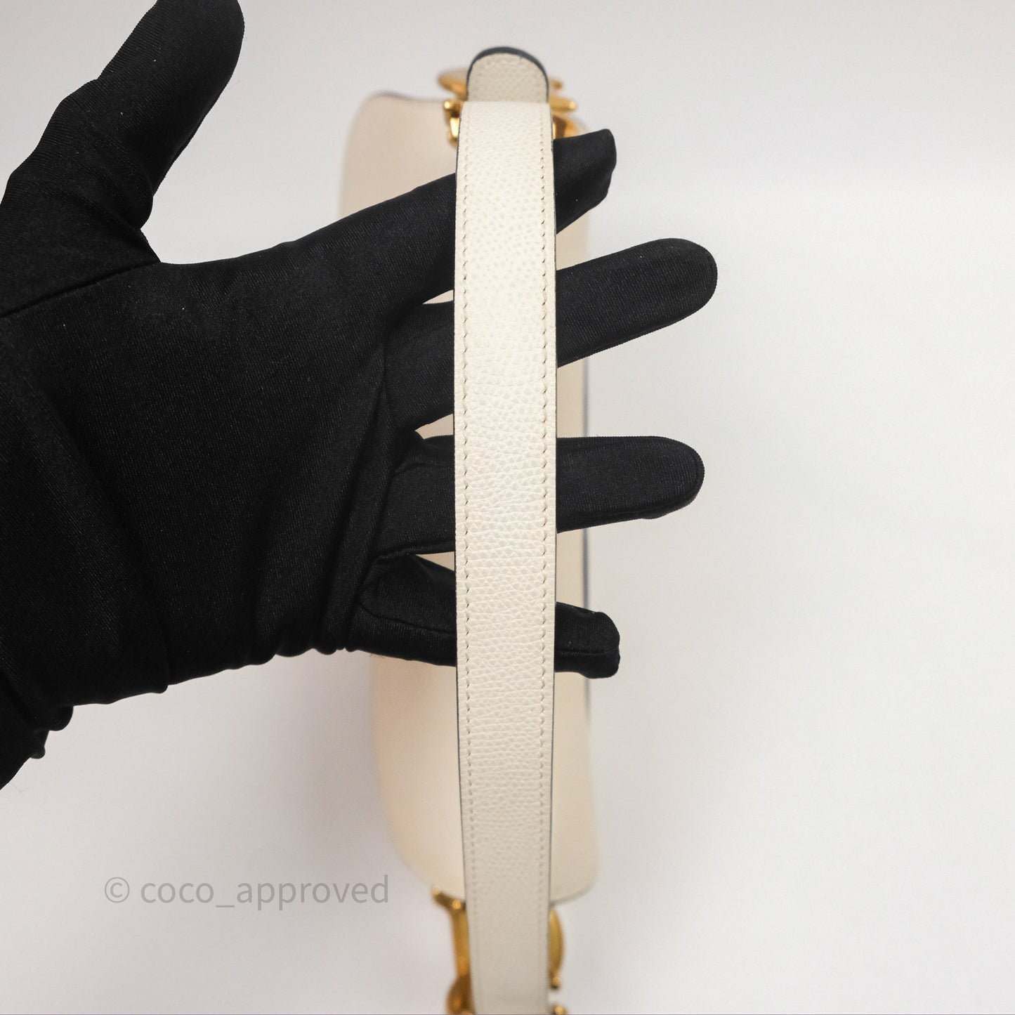 Christian Dior Saddle Bag White Grained Calfskin Gold Hardware