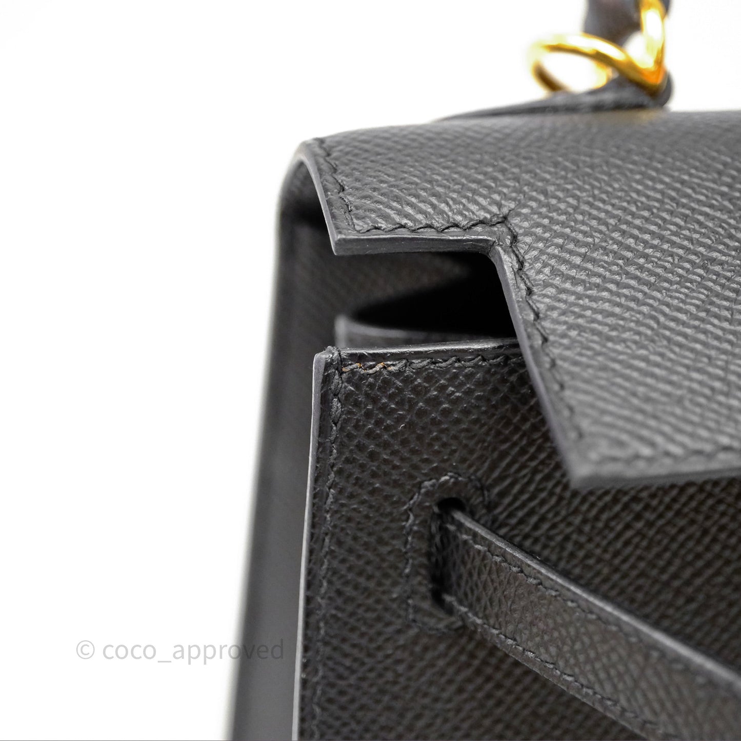 Hermès Kelly 25 Sellier Noir Black 89 Epsom Gold Hardware