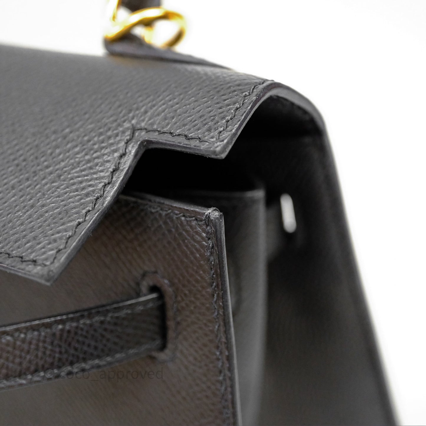 Hermès Kelly 25 Sellier Noir Black 89 Epsom Gold Hardware