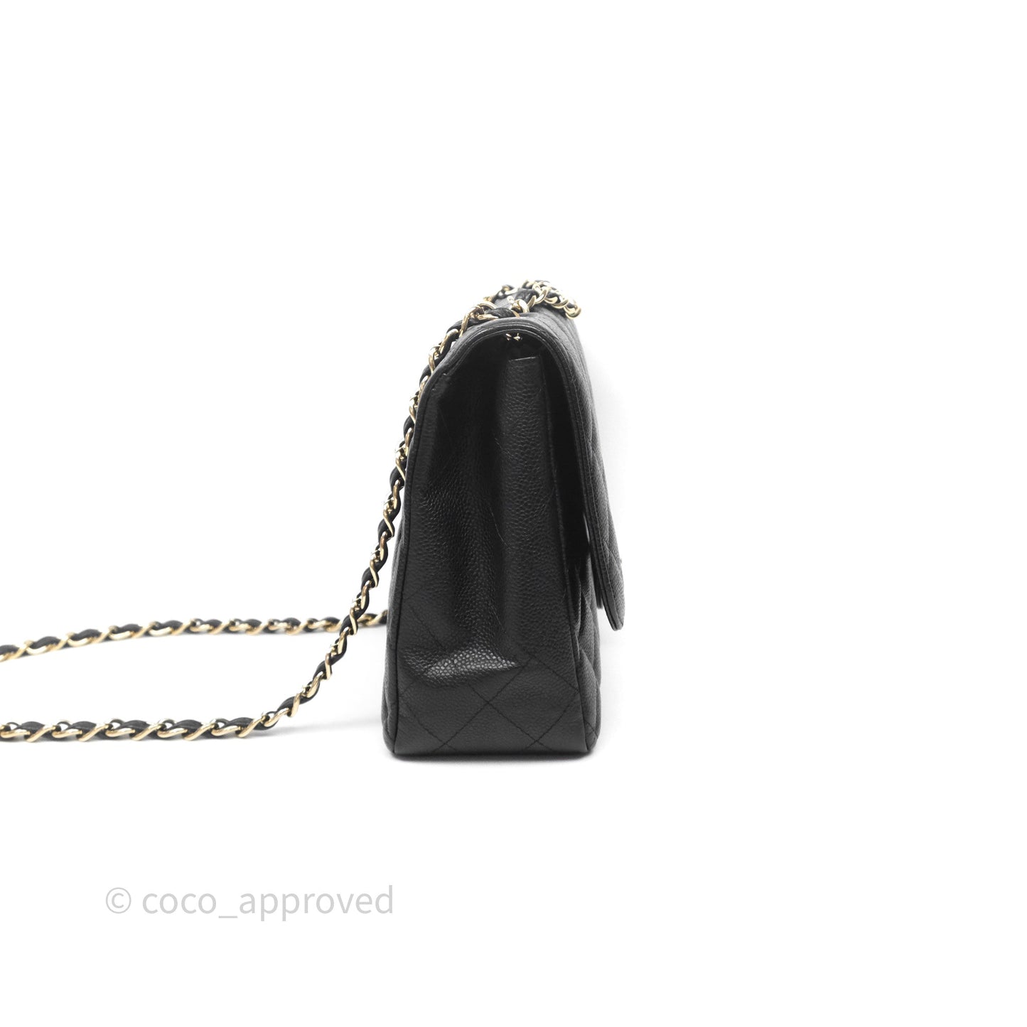 Chanel Jumbo Single Flap Black Caviar Gold Hardware⁣⁣