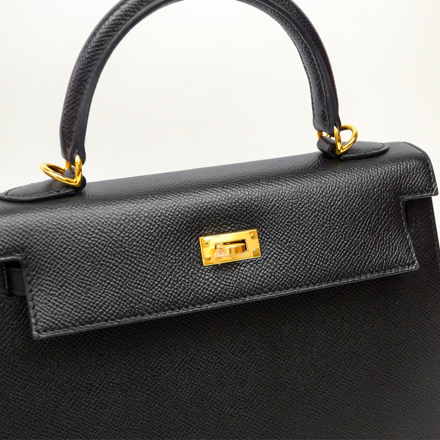 Hermès Kelly 25 Sellier Noir Black 89 Epsom Gold Hardware