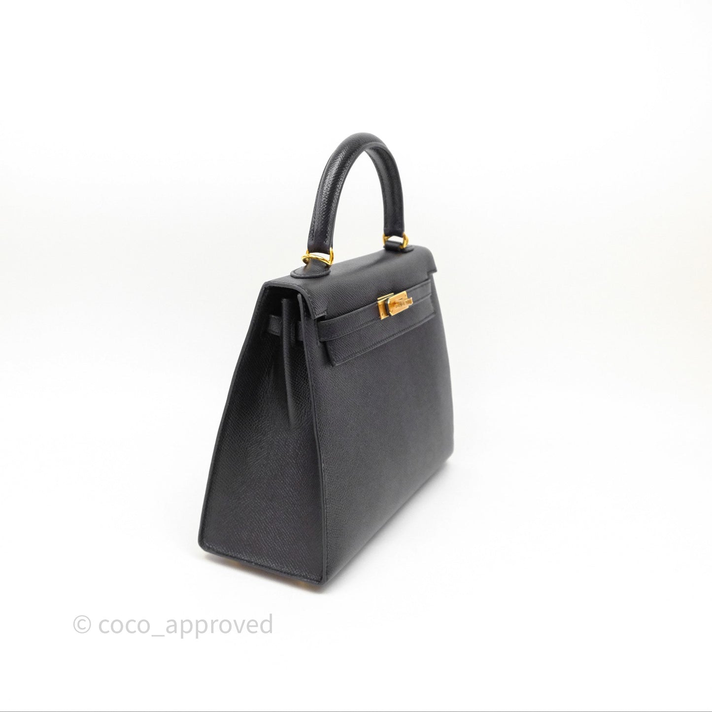 Hermès Kelly 25 Sellier Noir Black 89 Epsom Gold Hardware