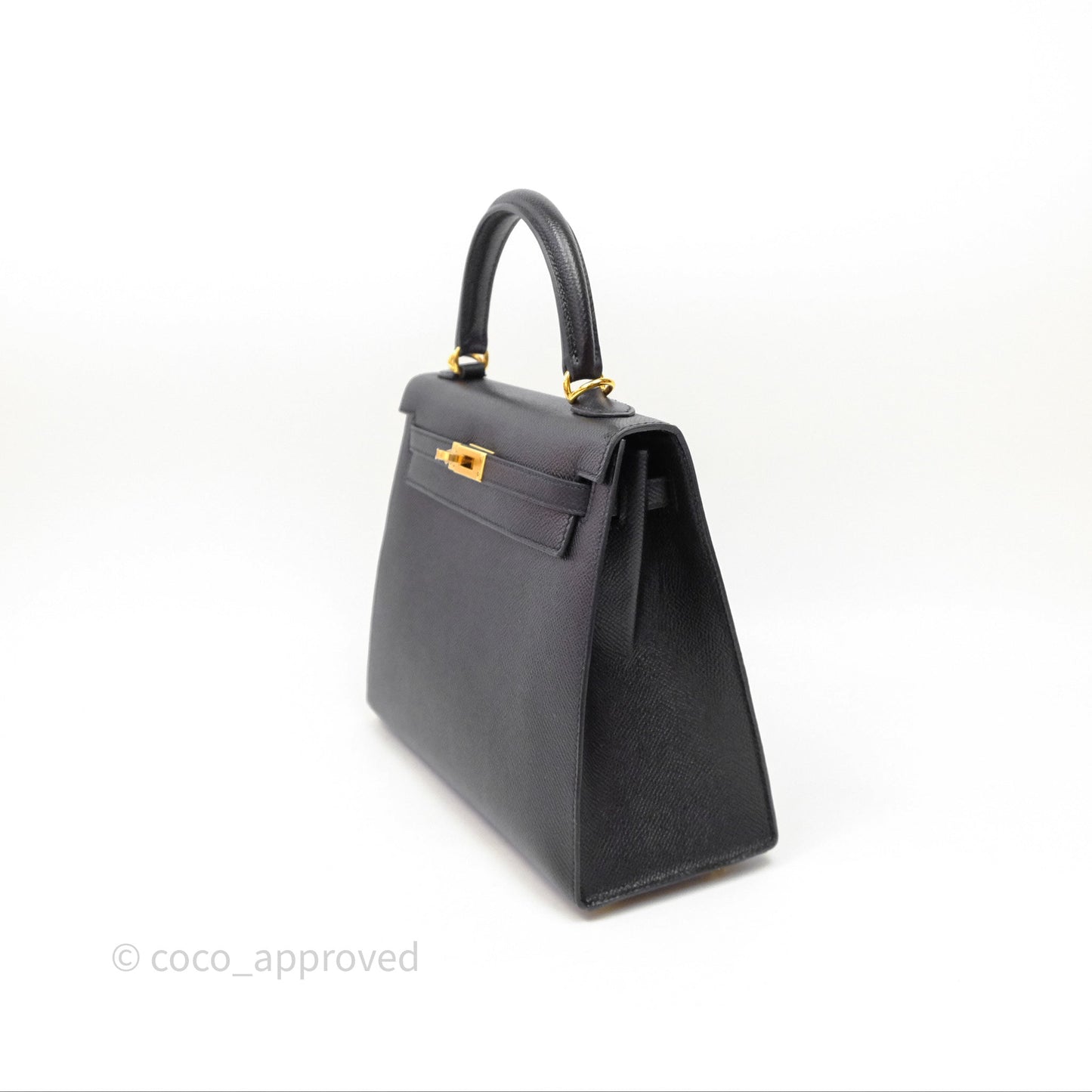 Hermès Kelly 25 Sellier Noir Black 89 Epsom Gold Hardware