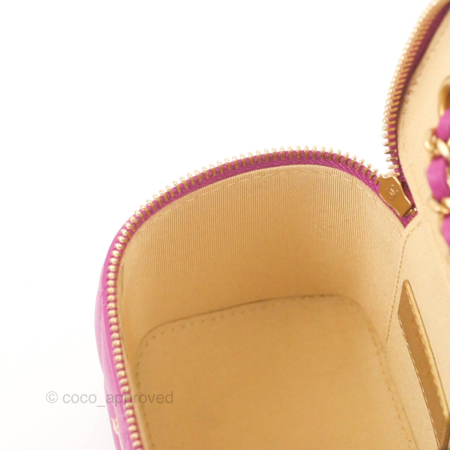 Chanel Classic Mini Pearl Crush Vanity With Chain Purple Lambskin Aged Gold Hardware