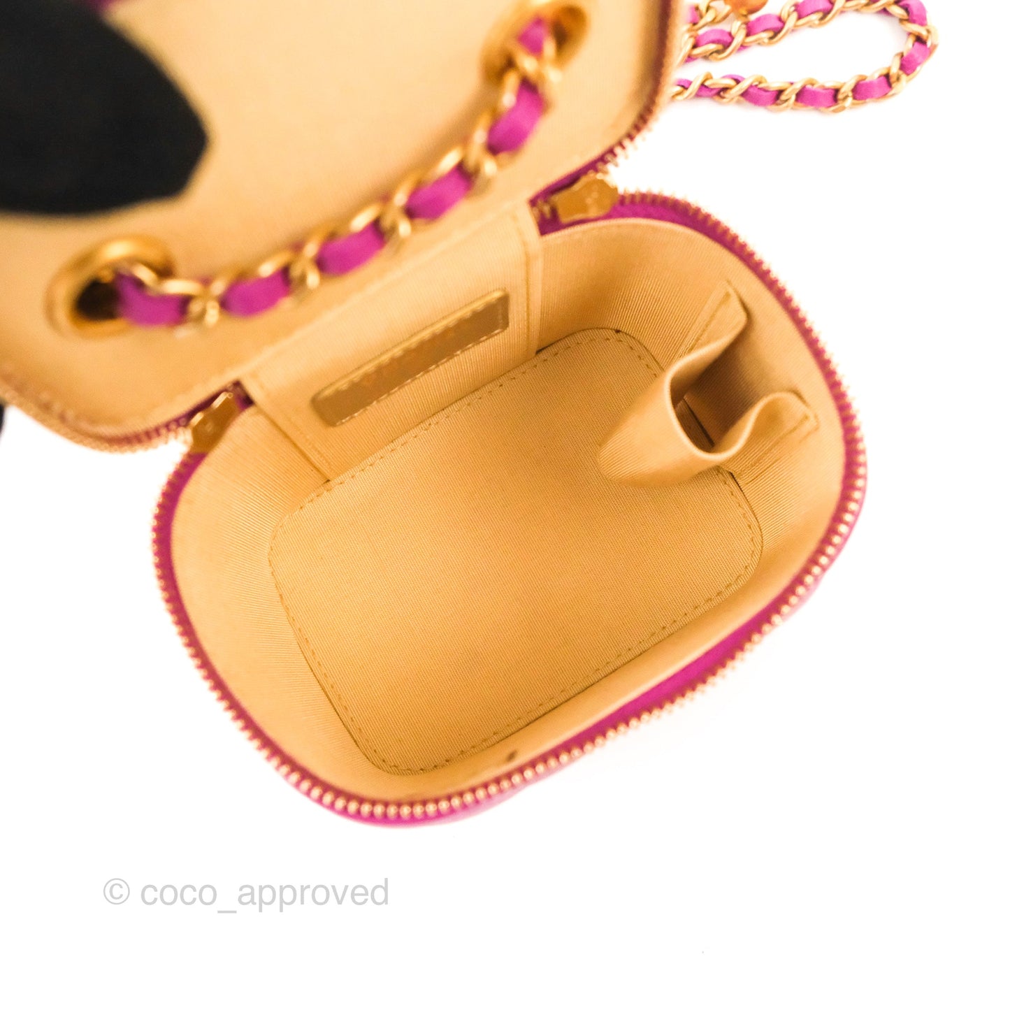 Chanel Classic Mini Pearl Crush Vanity With Chain Purple Lambskin Aged Gold Hardware