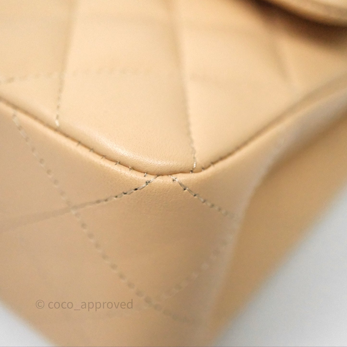 Chanel Small Quilted Classic Flap Beige Lambskin Gold Hardware