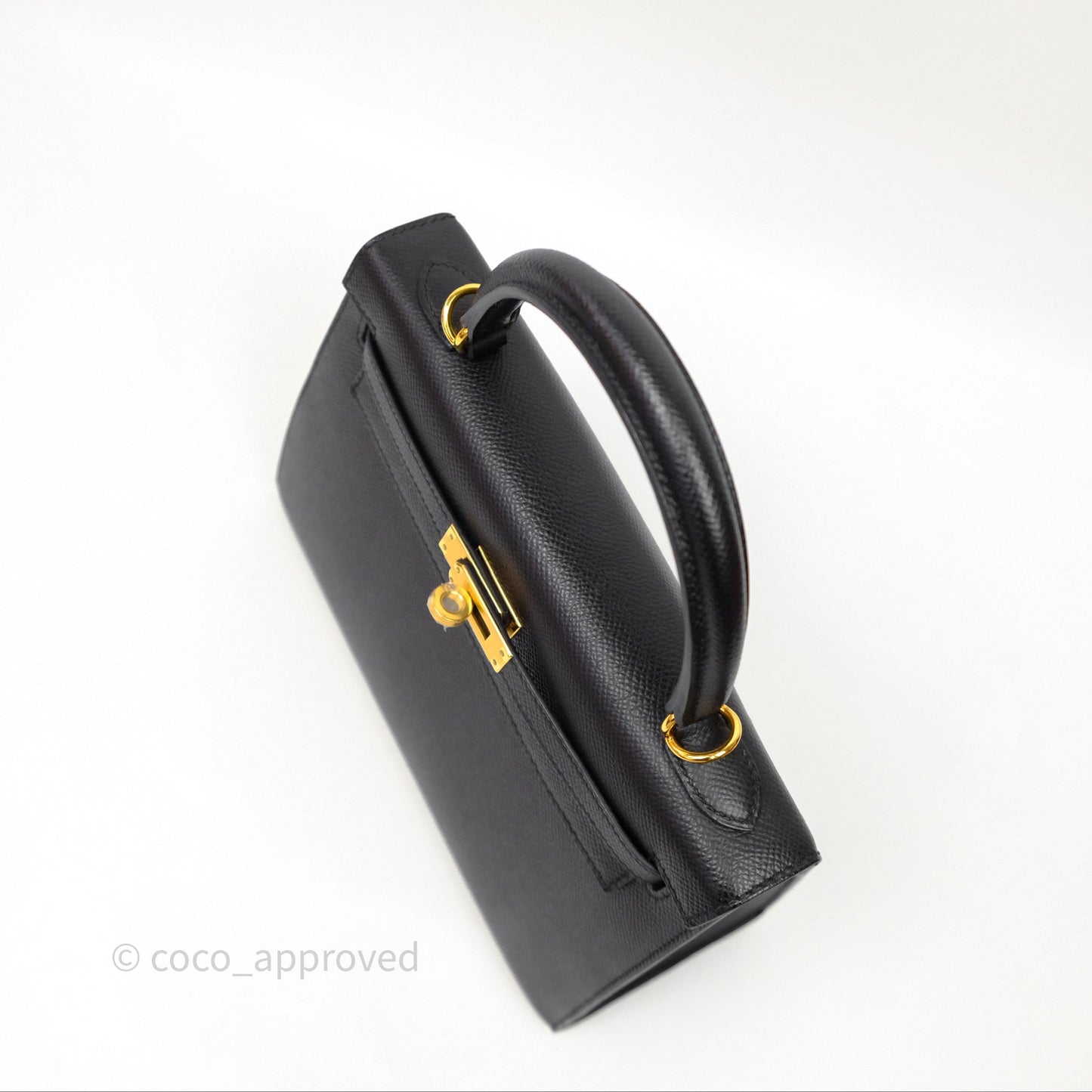 Hermès Kelly 25 Sellier Noir Black 89 Epsom Gold Hardware