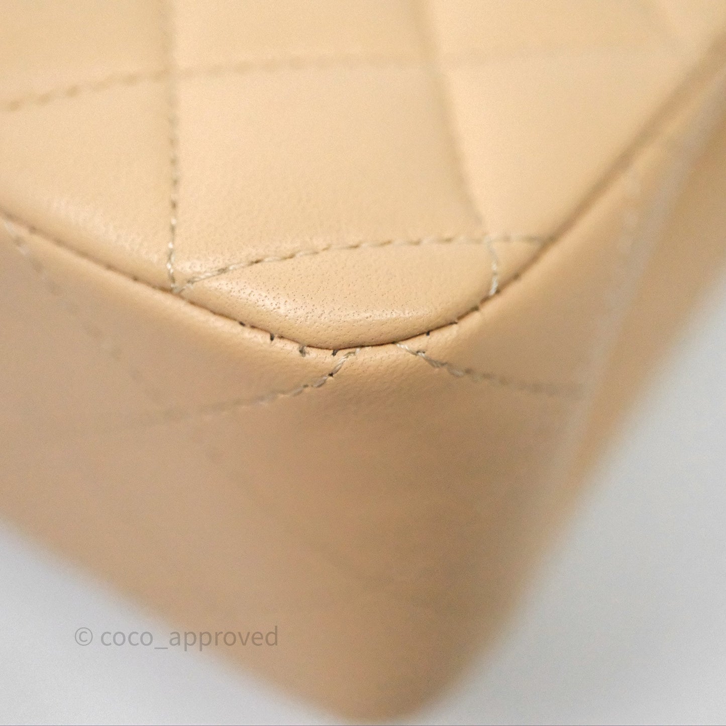 Chanel Small Quilted Classic Flap Beige Lambskin Gold Hardware