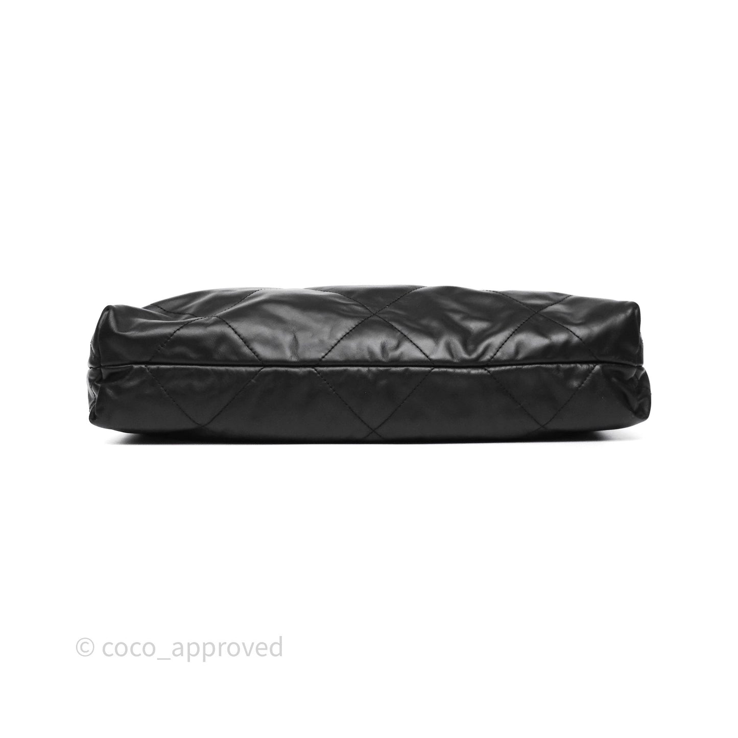 Chanel 22 Medium Black Crumpled Calfskin Aged Gold Hardware