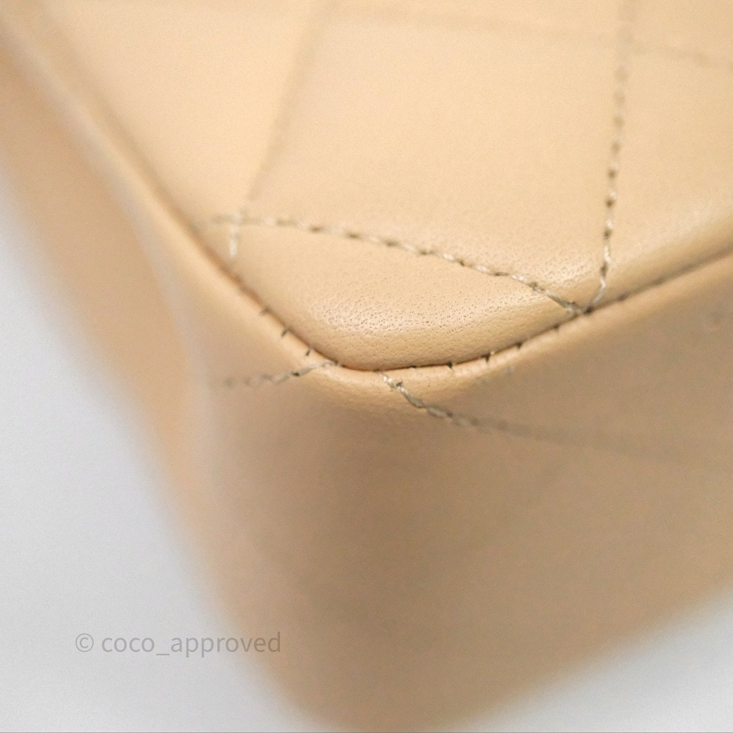 Chanel Small Quilted Classic Flap Beige Lambskin Gold Hardware